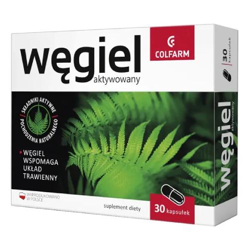 Miniaturka artykułu - Colfarm Węgiel Aktywowany, 30 kaps.