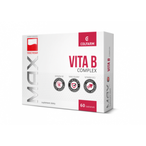 Miniaturka artykułu - COLFARM Witamina B Complex Max Vita, 60 tabletek USZKODZONE BRAK TEKTUROWEGO OPAKOWANIA