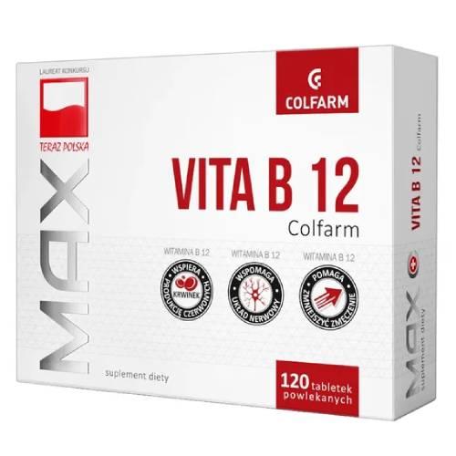 Miniaturka artykułu - COLFARM Witamina B12 Max Vita, 120 tabletek 