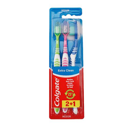 Miniaturka artykułu - COLGATE Extra Clean Medium szczoteczka do zęb&oacute;w - średnia, 3szt