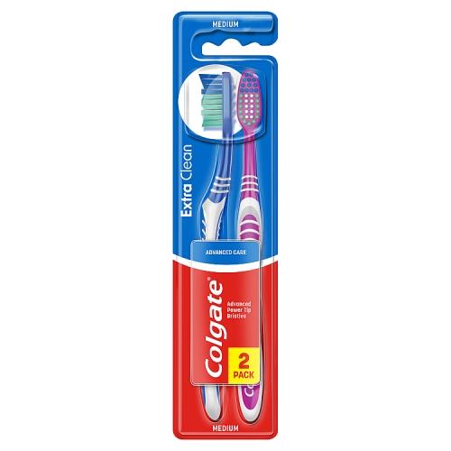 Miniaturka artykułu - Colgate Extra Clean Szczoteczka do zęb&oacute;w średnia, 2 szt.