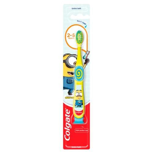 Miniaturka artykułu - COLGATE Szczoteczka do zęb&oacute;w dla dzieci 2-6 lat Minionki niebieski/ż&oacute;łty, 1szt.
