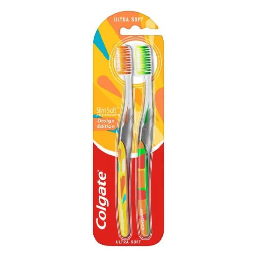 Miniaturka artykułu - COLGATE Slim Soft Advanced Szczoteczka do zęb&oacute;w, 2 szt.