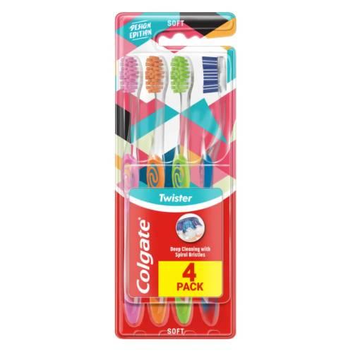 Miniaturka artykułu - COLGATE Twister Soft Miękka szczoteczka do zęb&oacute;w, 4 sztuki