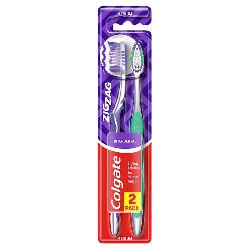 Colgate ZigZag Szczoteczka do zęb&oacute;w średnia, 2 szt.