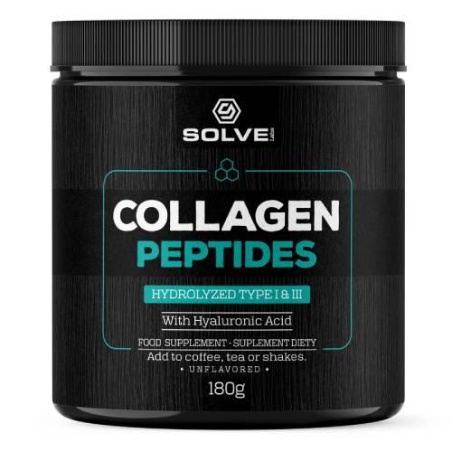 Miniaturka artykułu - Solve Labs Collagen Peptides Hydrolizowany kolagen typu I i III z dodatkiem kwasu hialuronowego, 180 g