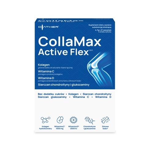 Miniaturka artykułu - CollaMax Active Flex o smaku cytrynowym, 4,7 g x 21 sasz.