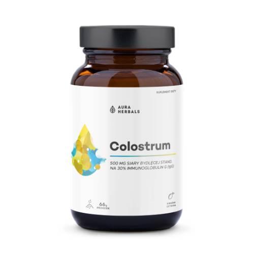 Miniaturka artykułu - Aura Herbals Colostrum 500 mg kwaśna cytryna proszek, 66 g