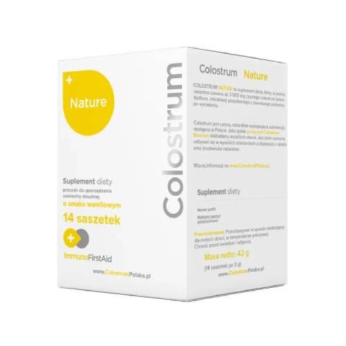 Miniaturka artykułu - Colostrum Nature proszek o smaku waniliowym, 14 sasz.