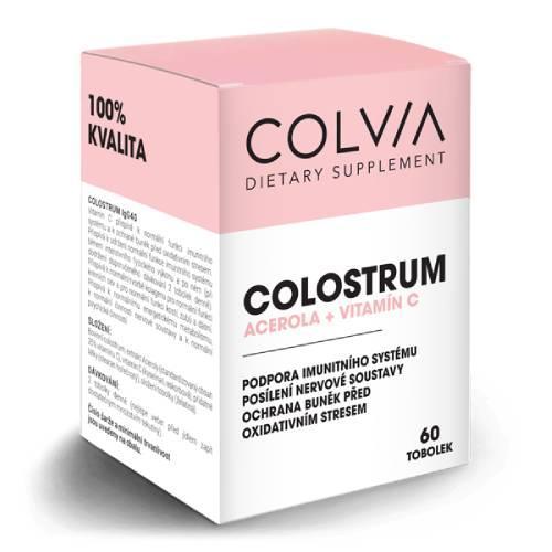 Miniaturka artykułu - Colvia Colostrum + Acerola + Witamina C, 60 kaps. KR&Oacute;TKA DATA 31.07.2026