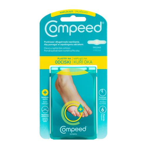 Miniaturka artykułu - Compeed Plastry nawilżające na odciski średnie, 6 szt.