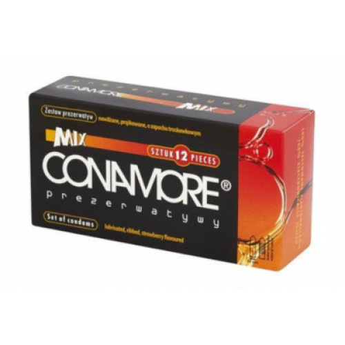 Miniaturka artykułu - CONAMORE Mix Prezerwatywy zestaw - 12 sztuk USZKODZONE OPAKOWANIE TEKTUROWE