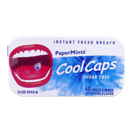 Miniaturka artykułu - PaperMints Cool Caps Miętowe kapsułki do ssania bez cukru, 40 szt.