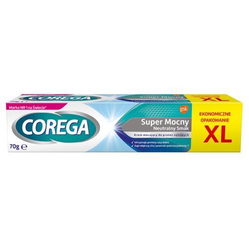 Miniaturka artykułu - COREGA Krem do protez Super mocny Neutralny Smak XL, 70 g USZKODZONE BRAK OPAKOWANIA TEKTUROWE