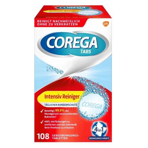 Miniaturka artykułu - COREGA Tabs Intensiv Tabletki czyszczące do protez zębowych, 108 szt.