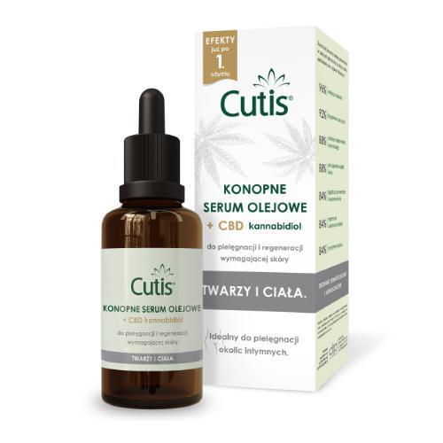 Miniaturka artykułu - CUTIS Konopne serum olejowe + CBD, 50ml KR&Oacute;TKA DATA 30.09.2026