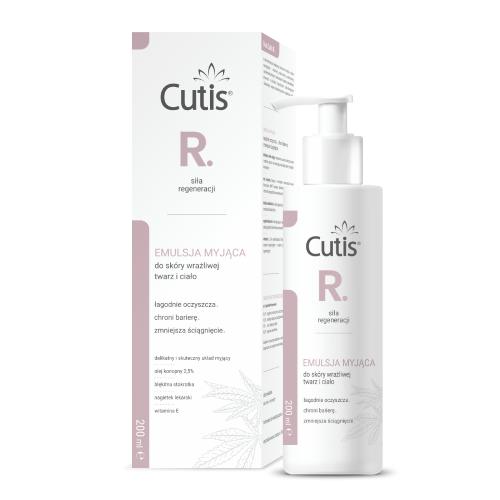 Miniaturka artykułu - CUTIS R Siła Regeneracji Emulsja myjąca do sk&oacute;ry wrażliwej, twarz i ciało, 200 ml