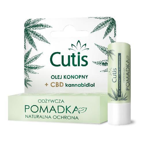 Miniaturka artykułu - CUTIS naturalna pomadka z olejem konopnym i CBD, 5g USZKODZONE TEKTUROWE OPAKOWANIE