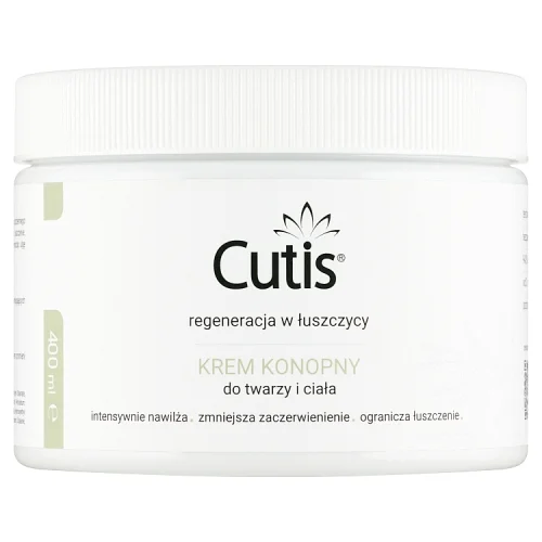 Miniaturka artykułu - CUTIS Regeneracja w łuszczycy Krem konopny do twarzy i ciała, 400 ml