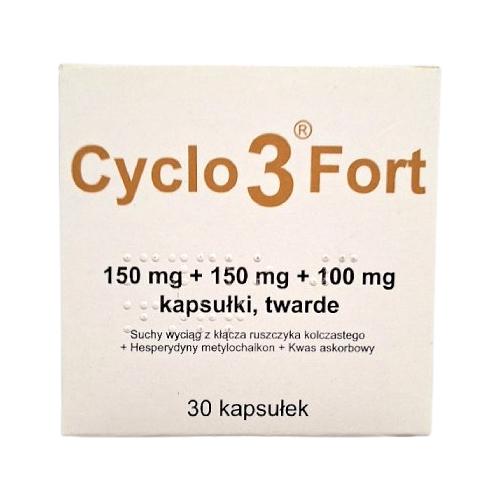 Miniaturka artykułu - Cyclo 3 Fort 150 mg + 150 mg + 100 mg Delfarma, 30 kaps.