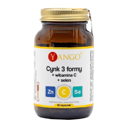Miniaturka artykułu - Yango Cynk 3 formy + witamina C + selen, 90 kaps.
