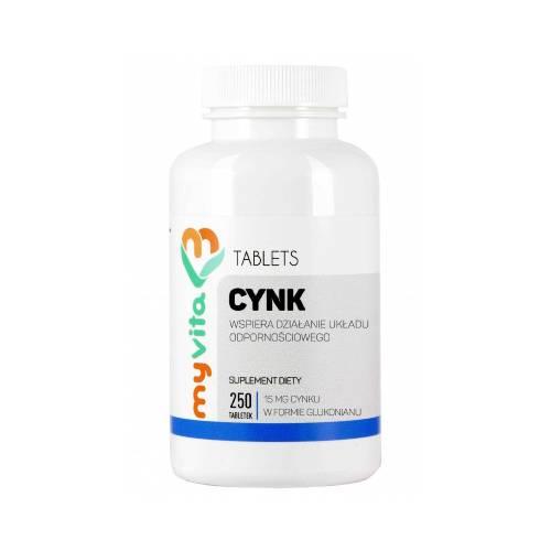 Miniaturka artykułu - MyVita Cynk 15 mg, 250 tabl.