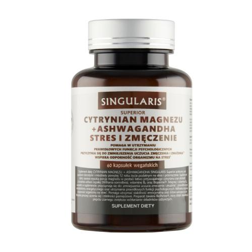 Miniaturka artykułu - SINGULARIS Superior cytrynian magnezu + ashwagandha, 60kaps.