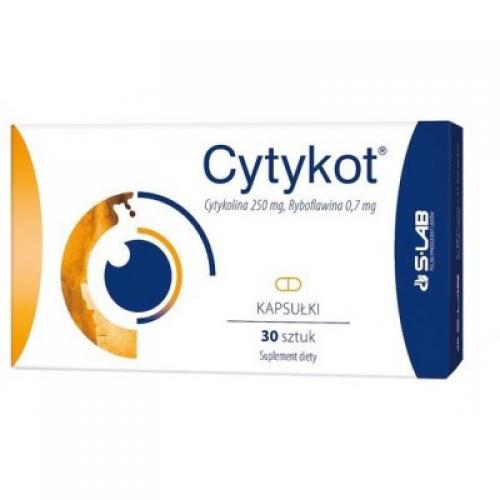 Cytykot ( Cytykolina 250mg, Ryboflawina 0,7mg ), 30 kapsułek - Wspomaga układ nerwowy i wzrok USZKODZONE TEKTUROWE OPAKOWANIE