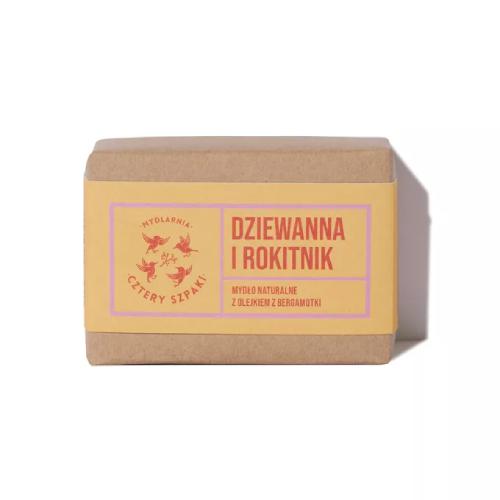 Miniaturka artykułu - CZTERY SZPAKI (4szpaki) Mydło Dziewanna i Rokitnik z olejkiem z Bergamotki, 110g	