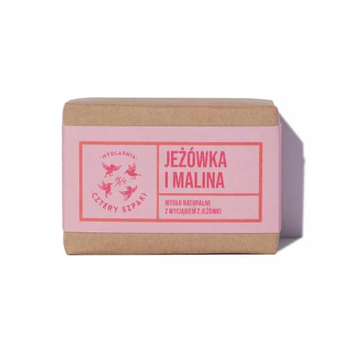 Miniaturka artykułu - CZTERY SZPAKI (4szpaki) Mydło Jeż&oacute;wka i Malina, 110g	
