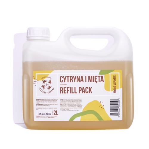 Miniaturka artykułu - CZTERY SZPAKI (4szpaki) Mydło w płynie Cytryna i Mięta, 2L	