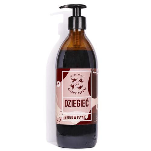 Miniaturka artykułu - CZTERY SZPAKI (4szpaki) Mydło w płynie dziegciowe na problemy sk&oacute;rne, 500ml