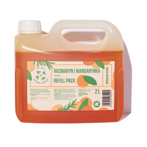 Miniaturka artykułu - CZTERY SZPAKI (4szpaki) Mydło w płynie Rozmaryn i Mandarynka, 2L	