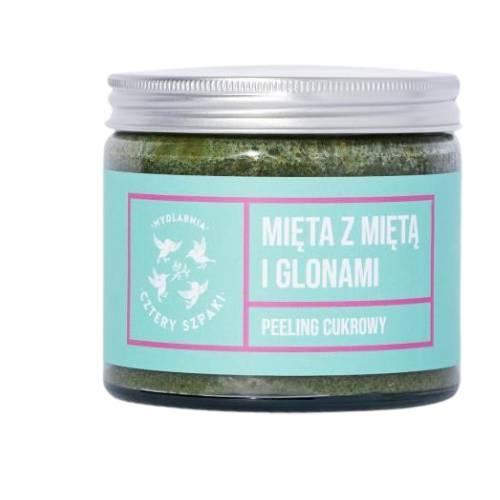 Miniaturka artykułu - CZTERY SZPAKI (4szpaki) Peeling cukrowy Mięta z Miętą i Glonami, 250ml