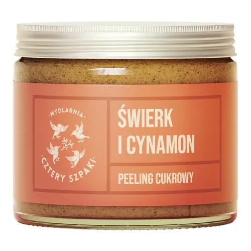 Miniaturka artykułu - CZTERY SZPAKI (4szpaki) Peeling cukrowy Świerk i Cynamon, 250ml