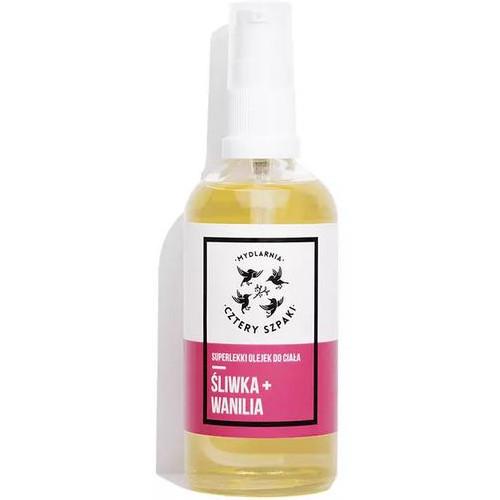 Miniaturka artykułu - CZTERY SZPAKI (4szpaki) Superlekki olejek do ciała Śliwka + Wanilia, 100ml