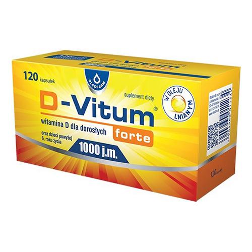 Miniaturka artykułu - D-Vitum forte 1000 j.m. - 120 kapsułek 