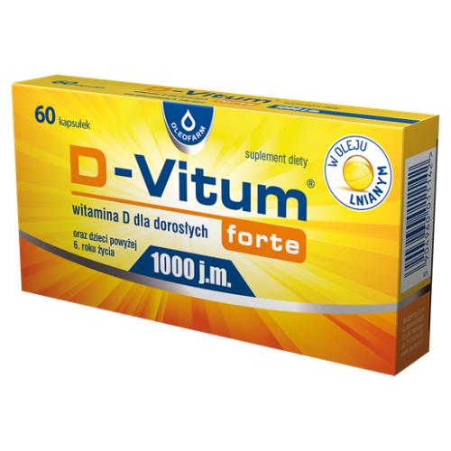 Miniaturka artykułu - D-Vitum forte 1000j.m., 60 kaps.