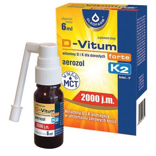 Miniaturka artykułu - D-Vitum forte 2000 K2 aerozol, 6ml