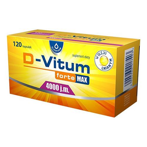 Miniaturka artykułu - D-Vitum Forte Max 4000 j.m., 120 kapsułek