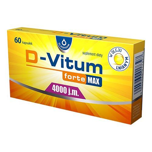 Miniaturka artykułu - D-Vitum Forte Max 4000 j.m., 60kaps.