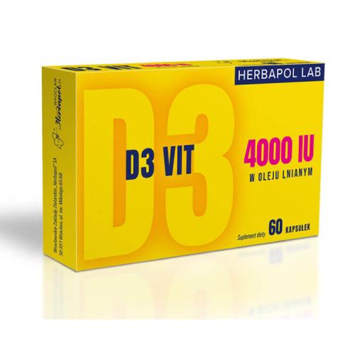 Miniaturka artykułu - D3 Vit 4000 Herbapol Lab, 60 kaps.