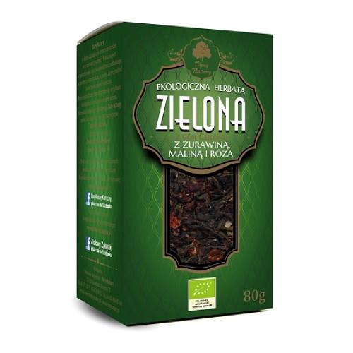 Miniaturka artykułu - Dary Natury Herbata Zielona żurawina, malina i r&oacute;ża, 80 g 