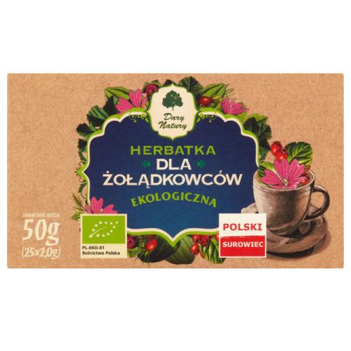 Miniaturka artykułu - DARY NATURY Herbatka Ekologiczna Dla Żołądkowców, 25x2,0g