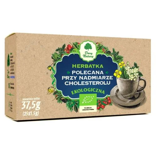 Miniaturka artykułu - DARY NATURY Herbatka Ekologiczna Polecana przy nadmiarze cholesterolu, 25x1,5g