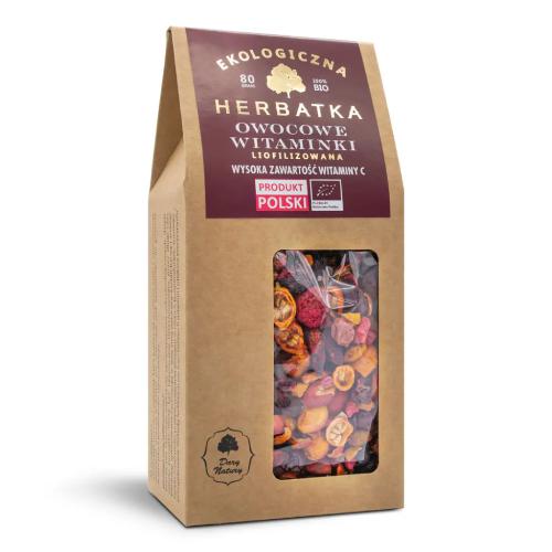Miniaturka artykułu - DARY NATURY Herbatka Owocowe witaminki Liofilizowana Bio, 80g