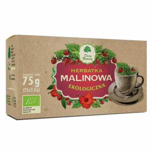 Miniaturka artykułu - DARY NATURY Herbatka Malinowa EKO, 25 saszetek