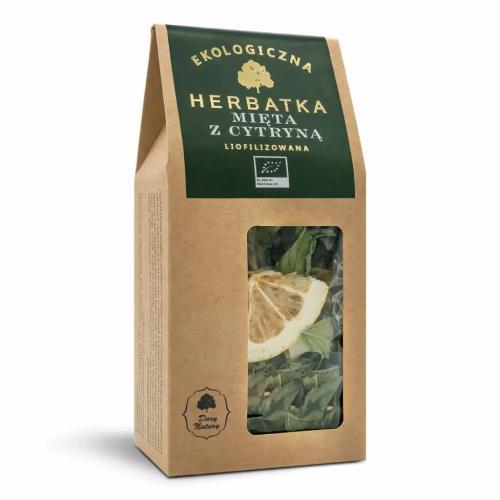 Miniaturka artykułu - DARY NATURY Herbatka Mięta z cytryną Liofilizowana Eko, 25g KR&Oacute;TKA DATA 02.10.2026