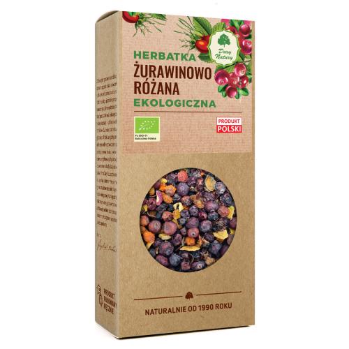 Miniaturka artykułu - DARY NATURY Herbatka żurawinowo-r&oacute;żana EKO, 100 g