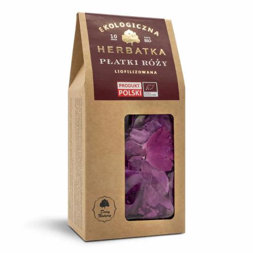 Miniaturka artykułu - DARY NATURY Herbatka Płatki Róży Liofilizowana Eko, 10g